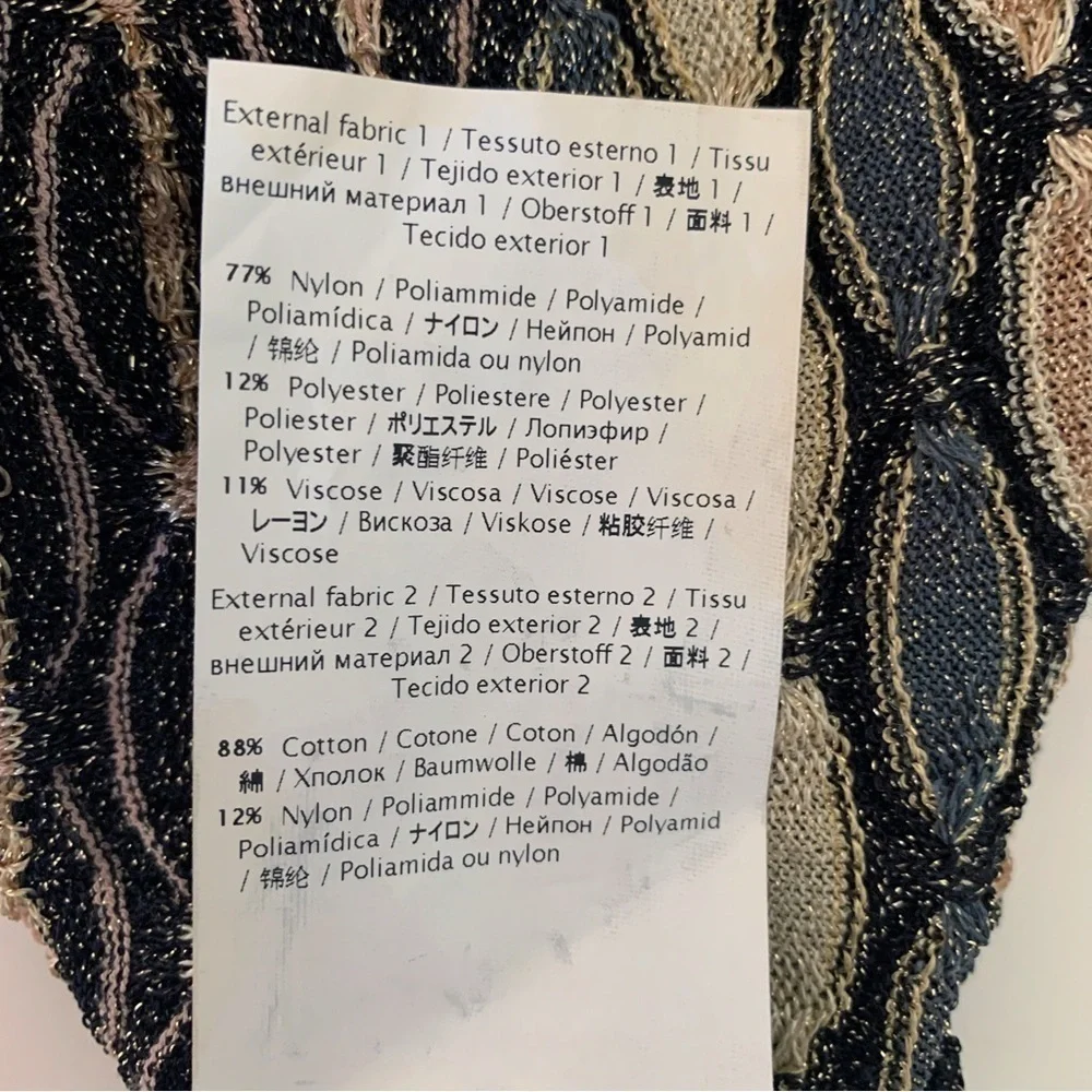 M Missoni Black & Gold Lurex Mesh Knit Dress Sz 8 Quiet Luxury